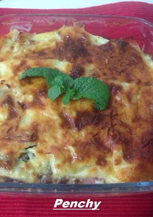 Foto principal de Pastel de morcilla y calabacín gratinado