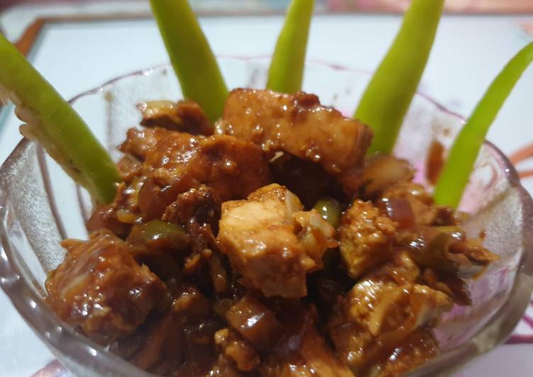 Recipe of Homemade Soya Paneer Chilli