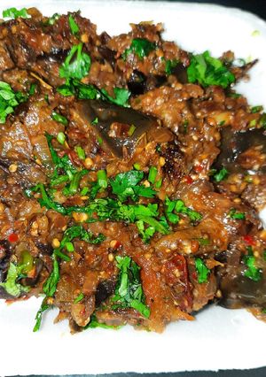 A picture of Instant baingan sabzi.