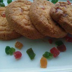 Wheat Flour Tutti fruity Cookies- without oven A picture of Wheat Flour Tutti fruity Cookies- without oven.