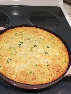 A picture of Broccoli Cheese Cornbread.