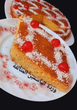 صورة لوصفة بسبوسة خفيفة مشربة ببيضة واحدة