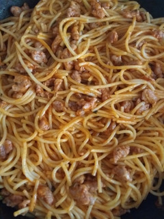 Una foto de Pasta con chorizo criollo 🍝