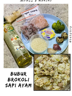 Foto resep Mpasi 8 bulan: bubur brokoli sapi ayam