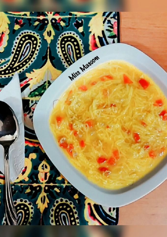 عکسی از دستور سوپ ورمیشل و گوجه