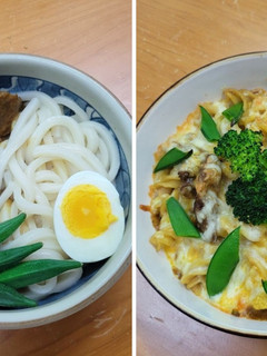 懶人麵料理,咖喱烏龍麵 vs 咖喱焗烤麵 的食譜成品照片
