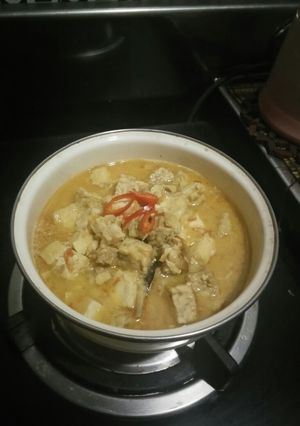 Foto resep Tahu tempe masak santan pedas