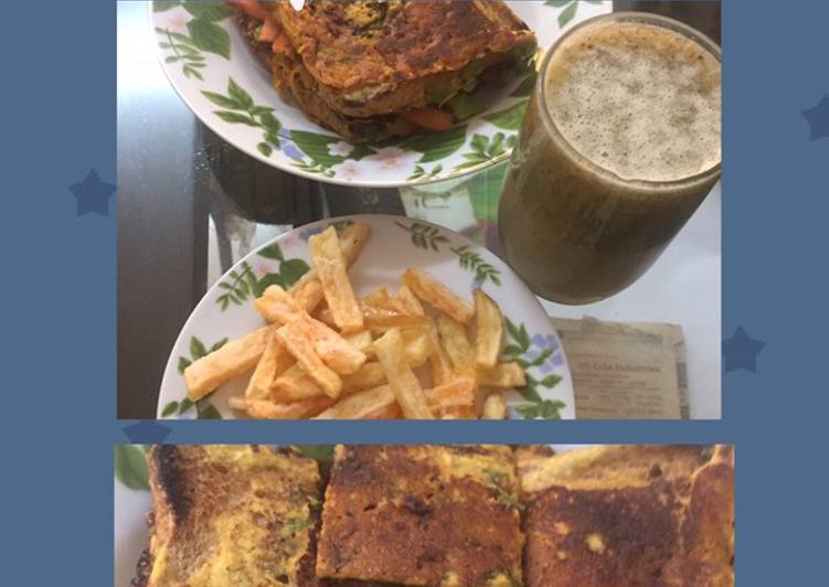 Recipe of Super Quick Homemade Tandoori Chilla Sandwich(તન્દુરી ચીલ્લા સેન્ડવીચ)