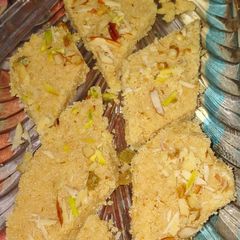 A picture of Sooji milky Halwa My new creation,.