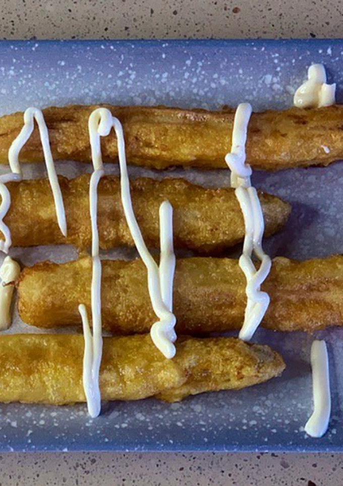 Una foto de Espárragos blancos fritos
