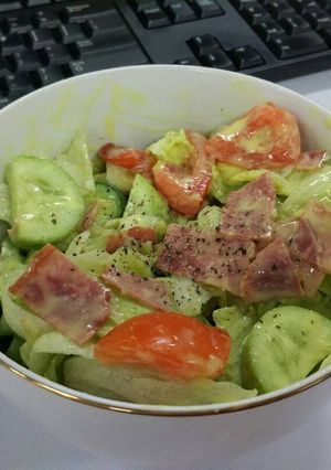 Foto resep Salad with honey mustard dressing