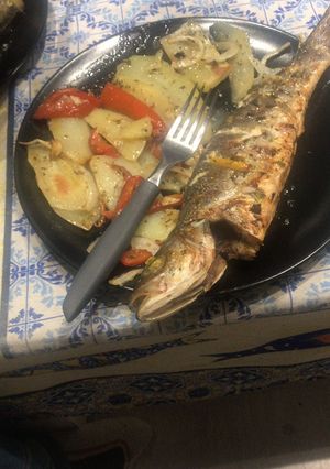 Una foto de Lubina al horno!!