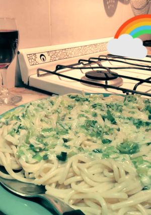 Una foto de Spaghetti con Salsa de Puerro 🍝