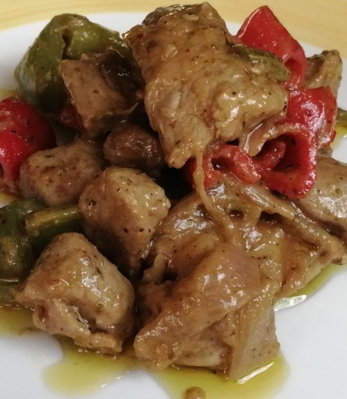 Φωτογραφία της συνταγής Χοιρινή τηγανιά με μπίρα & πιπεριές