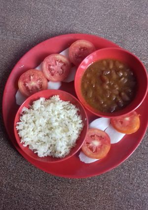A picture of Rajma chawal.