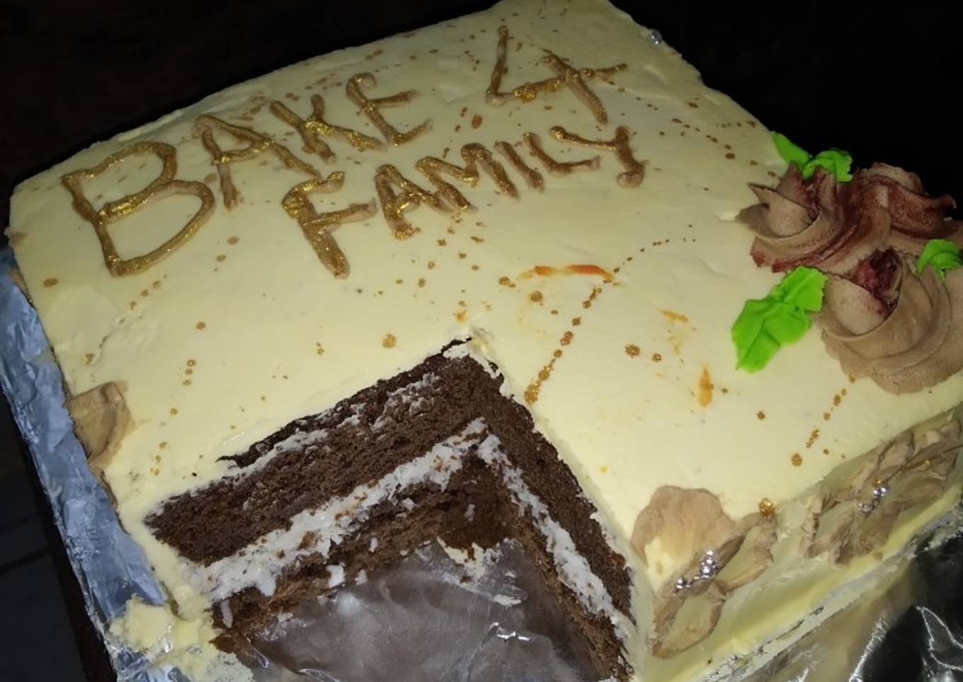Chocolate cake and coconut filling
