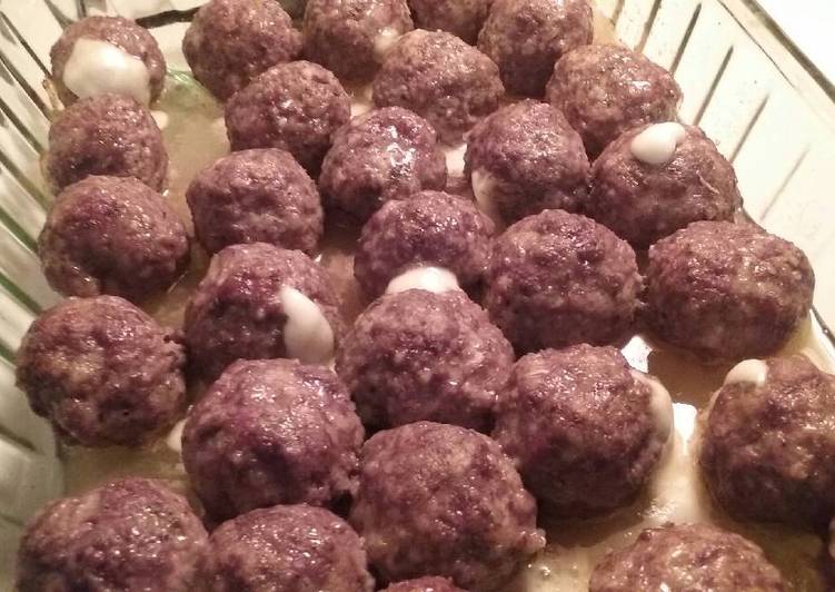 Steps to Prepare Quick Cheesy Stuffed Meatballs