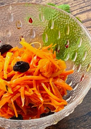 A picture of Persimmon and Dried Fruit Carrot Salad.