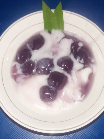 Cara Mudah Membikin Resep Bubur sumsum candil ungu yang Sempurna Anti Ribet, Uenak Banget