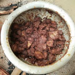 A picture of Mutton kosa in desi style.