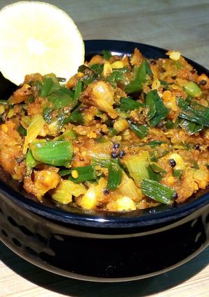 A picture of Spring Onion Besan ki Sabji.