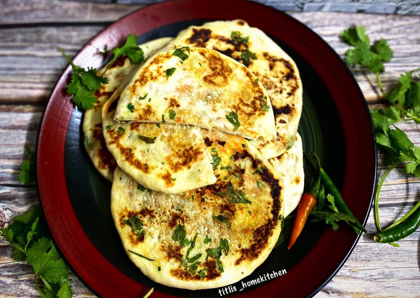 Stuffed Kulcha Naan Roti (No yeast No oven)