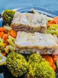 Merluzzo con verdure al vapore