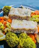 Merluzzo con verdure al vapore