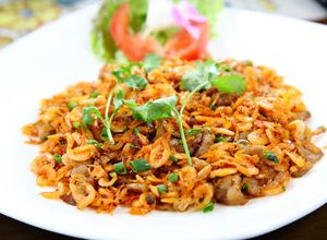 Hình của món Tép rang thịt ba chỉ.