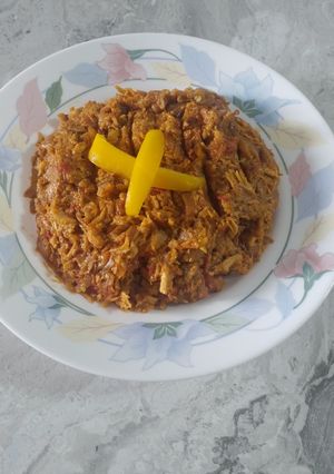 عکسی از دستور خوراک کدو و بادمجان با مرغ