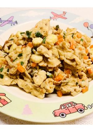 รูปของ 🥚🥕ไข่คนผัก3สี Scrambled eggs with 3 colors of vegetables