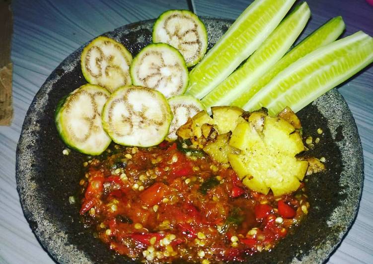 Resep Sambel cobek suka-suka, Lezat Sekali