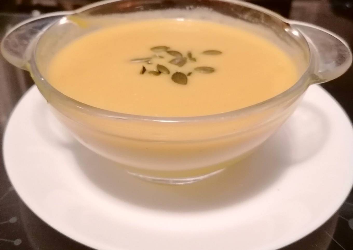 Crema de calabaza con setas shiitake en Thermomix