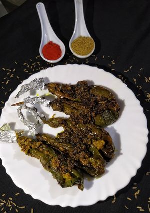 A picture of Bharwa baigan.
