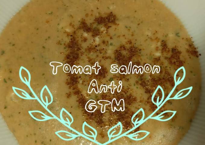 Mpasi 6m+ tomat salmon (dd makannya lahab hab hab) 😍