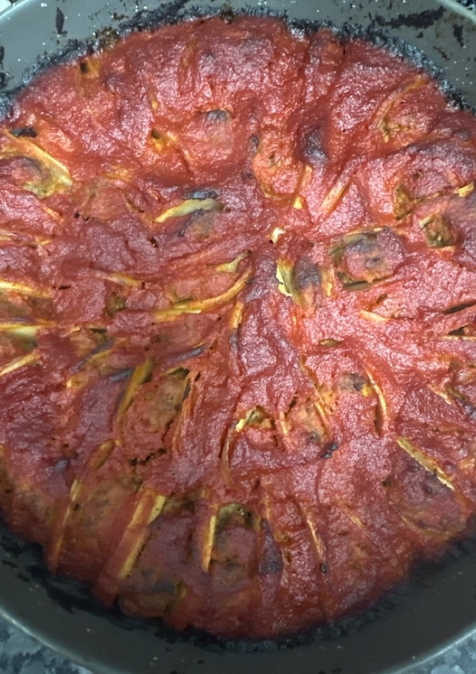 Una foto de 575. Cazuela de koftas con patatas (principal carne)
