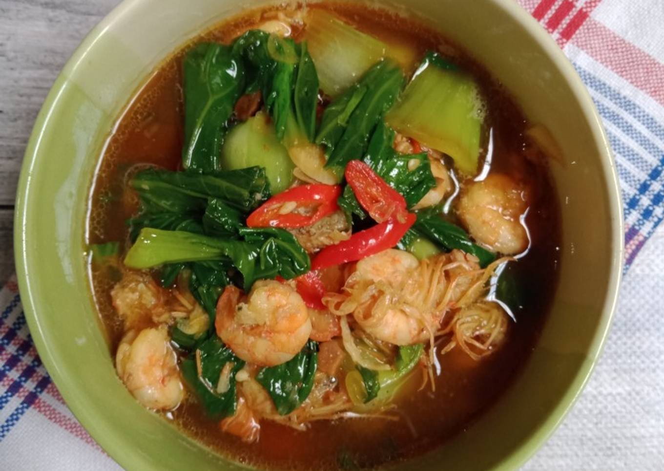 Udang Pokcoy Bumbu Taucho