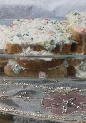 عکسی از دستور کیک مرغ پلکانی