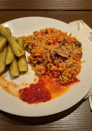 O poză a rețetei Orez basmati cu sos de usturoi.