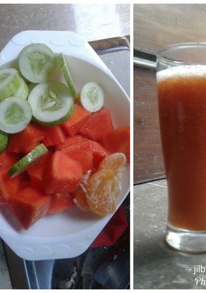 Foto resep Jus tiparuk😊(timun paya jeruk)