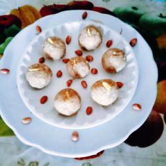 A picture of Healthy tasty peanuts jaggery ladoo without sugar and oil and ghee.