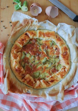 Foto di Torta salata con zucchine e pancetta • senza glutine ❤️