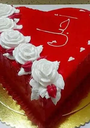صورة لوصفة كيكة عيد الحب