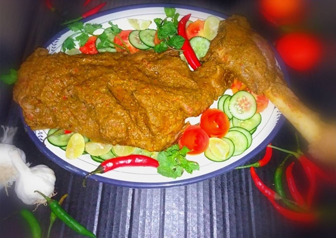 Mutton leg steam roast