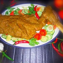 A picture of Mutton leg steam roast.