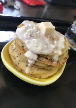 Hình của món Pancake chuối yến mạch.