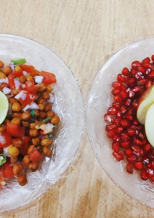 A picture of Healthy sprouts and fruits.