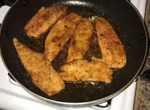 Una foto de Filete de pescado empanizado a la mostaza