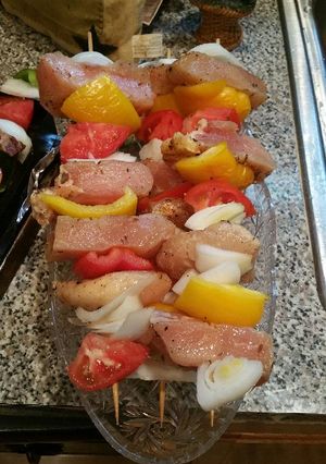 A picture of Chicken kobobs.
