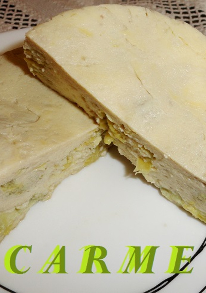 Una foto de Pastel de queso y alcachofas en microondas